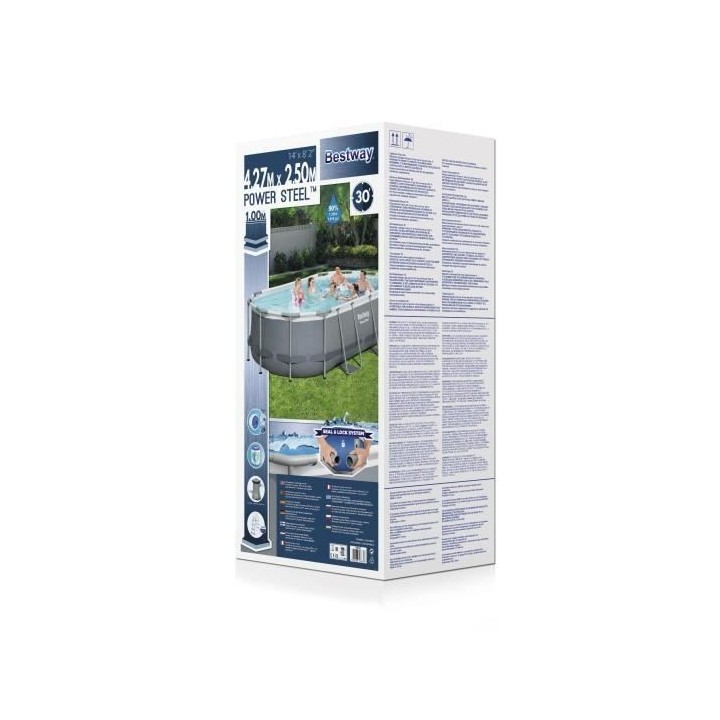 Kit Piscine hors sol tubulaire BESTWAY - Power Steel™ - 427 x 250 x