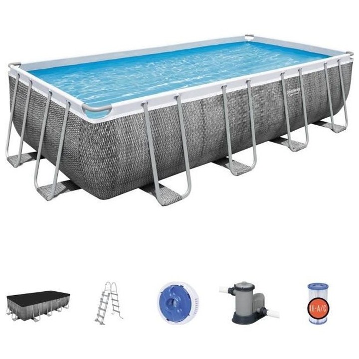 Kit Piscine hors sol tubulaire BESTWAY Power Steel™ - 549 x 274 x 12