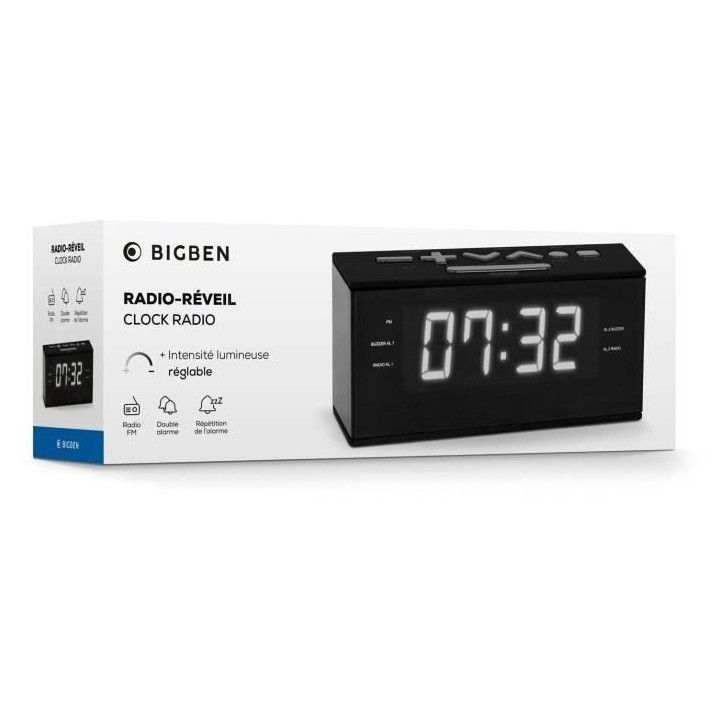 Radio Réveil - BIGBEN INTERACTIVE - RR60NG - Noir et gris - Double al
