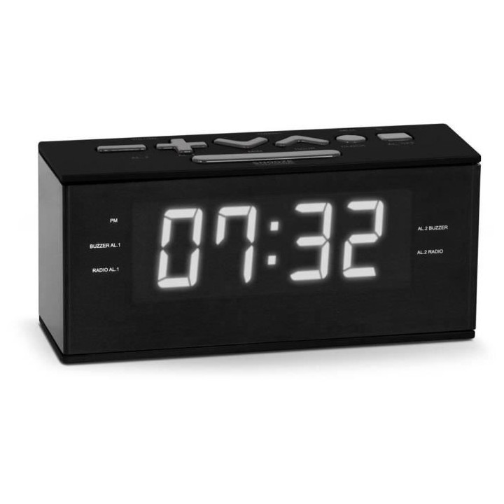 Radio Réveil - BIGBEN INTERACTIVE - RR60NG - Noir et gris - Double al