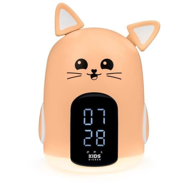 Réveil & Veilleuse Chat - BIGBEN - Mia - 3 sons originaux - Intensit