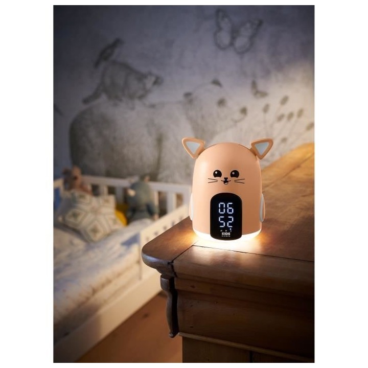 Réveil & Veilleuse Chat - BIGBEN - Mia - 3 sons originaux - Intensit