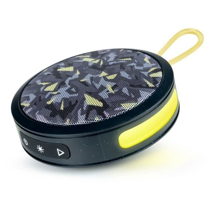 BIGBEN Party - Enceinte Bluetooth ronde avec dragonne et effets lumine
