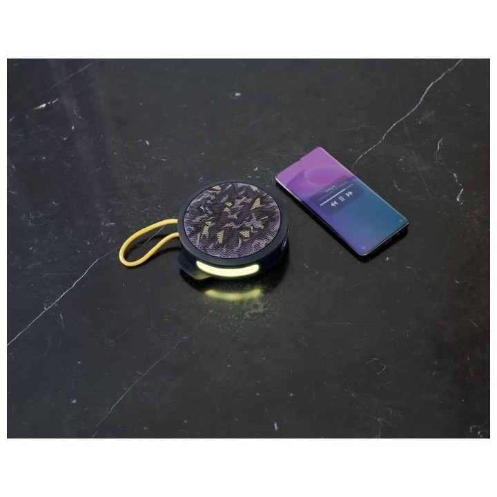 BIGBEN Party - Enceinte Bluetooth ronde avec dragonne et effets lumine