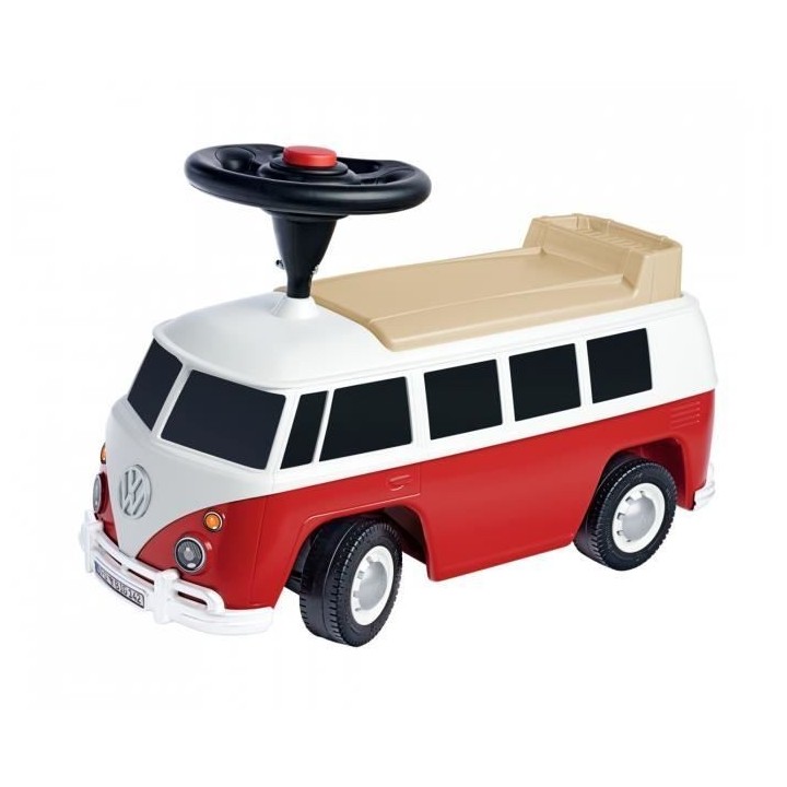 Smoby - Porteur Volkswagen Van Rouge - Coffre de rangement + Volant di