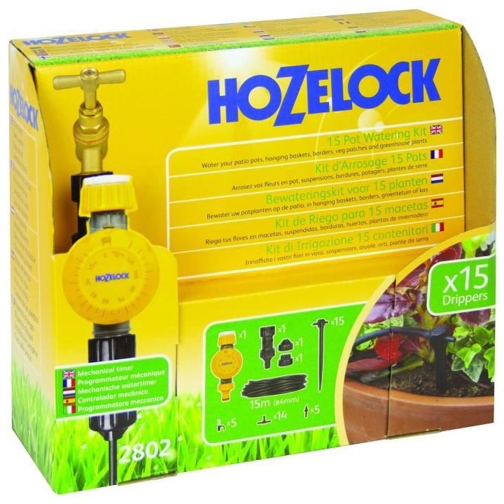 Kit d'arrosage en pot HOZELOCK Tuyau : 15 m Micro irrigation (2802 124