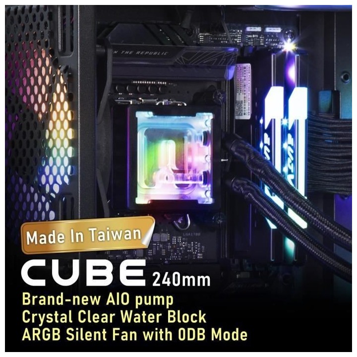 BITFENIX Cube AIO 240 (noir) - Watercooling AIO - 2x120mm
