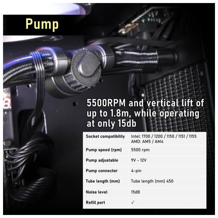 BITFENIX Cube AIO 240 (noir) - Watercooling AIO - 2x120mm