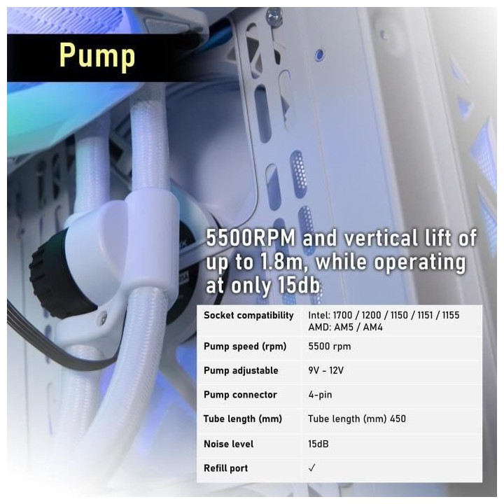 BITFENIX Cube AIO 360 (Blanc) - Watercooling AIO - 3x120mm