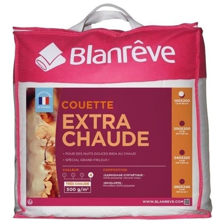 BLANREVE Couette extra chaude en microfibre - 140 x 200 cm - Blanc
