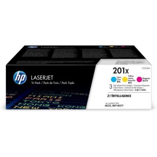 HP 201X Pack 3 cartouches de toner trois couleurs LaserJet grande capa