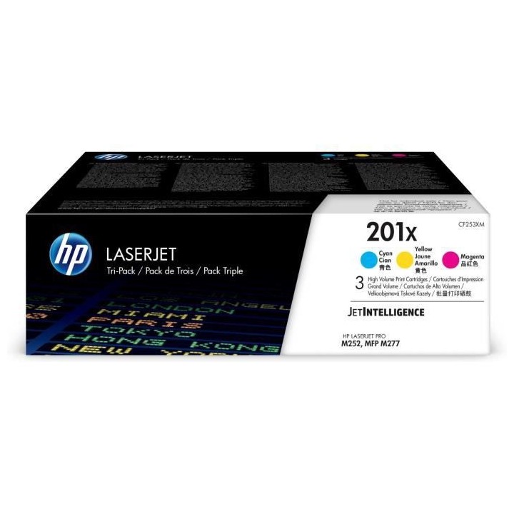HP 201X Pack 3 cartouches de toner trois couleurs LaserJet grande capa