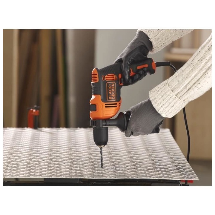 Perceuse a percussion filaire - BLACK+DECKER - BEH710-QS - 710W - Poig
