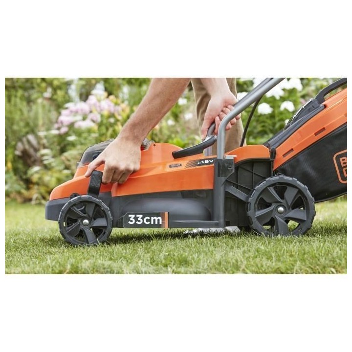 Tondeuse sur batterie 18V 33cm de coupe BLACK+DECKER BCMW3318N-XJ - Li