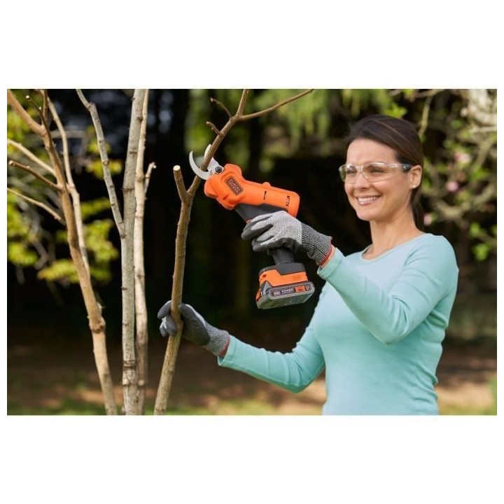 Sécateur BLACK+DECKER - Batterie Lithium 18V 2Ah - Capacité de coupe