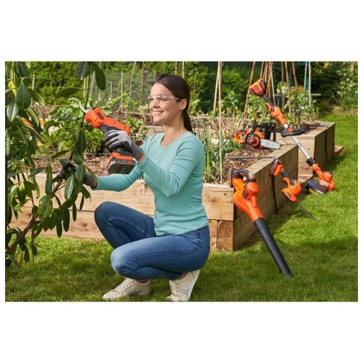 Sécateur BLACK+DECKER - Batterie Lithium 18V 2Ah - Capacité de coupe