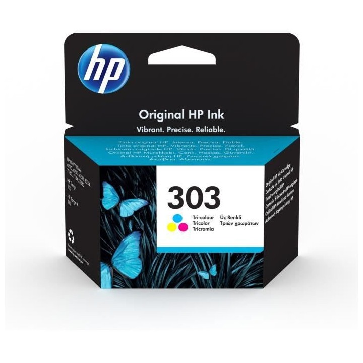 HP 303 Cartouche d'encre trois couleurs authentique (T6N01AE) pour HP
