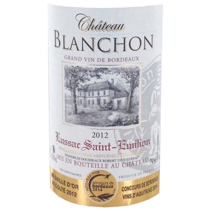 Château Blanchon 2012 Lussac Saint Emilion - Vin de Bordeaux