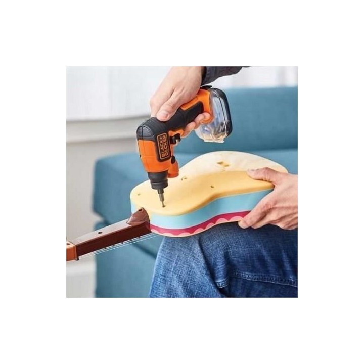 Tournevis Electrique sans fil BLACK+DECKER 3,6V avec 31 Embouts de Vis