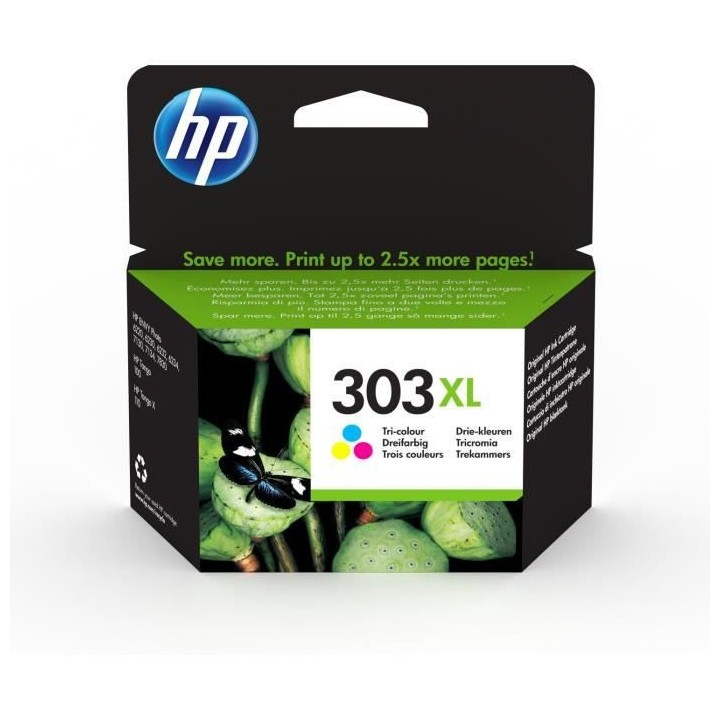 HP 303XL Cartouche d'encre trois couleurs grande capacité authentique