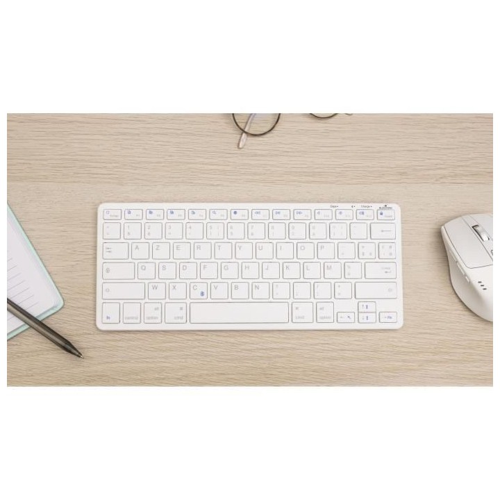 Clavier TKL - BLUESTORK - Bluetooth Rechargeable pour Mac - Blanc