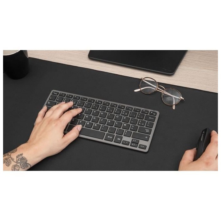 Clavier TKL - BLUESTORK - Bluetooth + 2.4Ghz PC - Gris et Noir