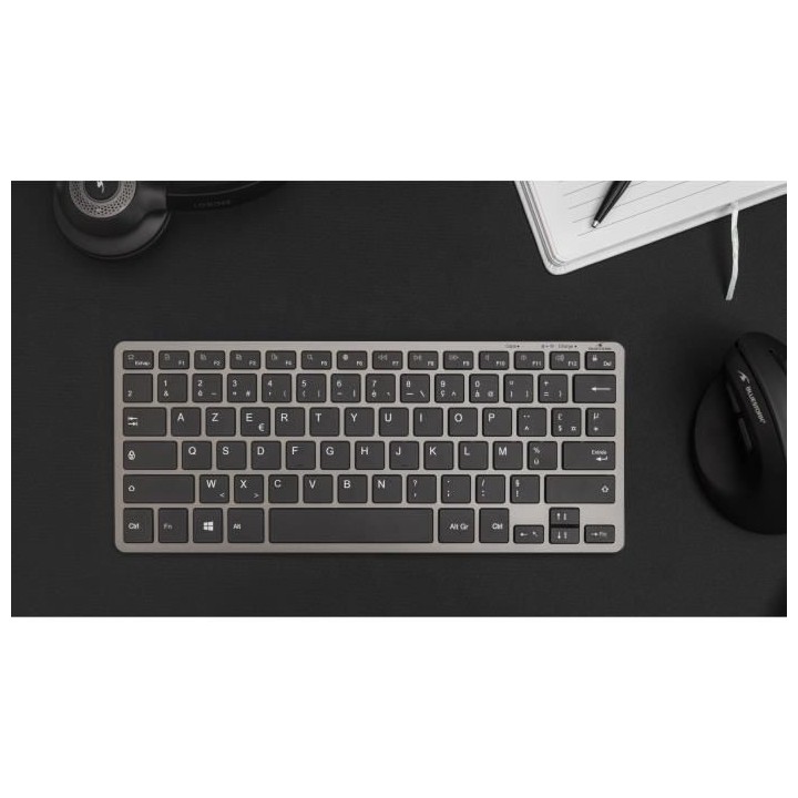 Clavier TKL - BLUESTORK - Bluetooth + 2.4Ghz PC - Gris et Noir