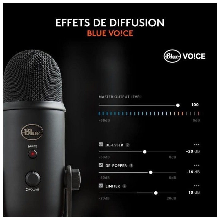 Microphone USB Premium - LOGITECH G - Yeti - Pour Enregistrement, Stre