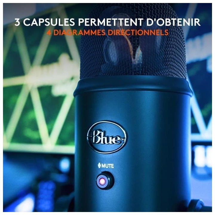 Microphone USB Premium - LOGITECH G - Yeti - Pour Enregistrement, Stre