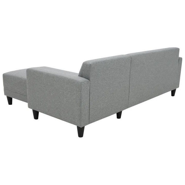 Canapé d'angle fixe 4 places BOB - Tissu souris - Réversible - L 197