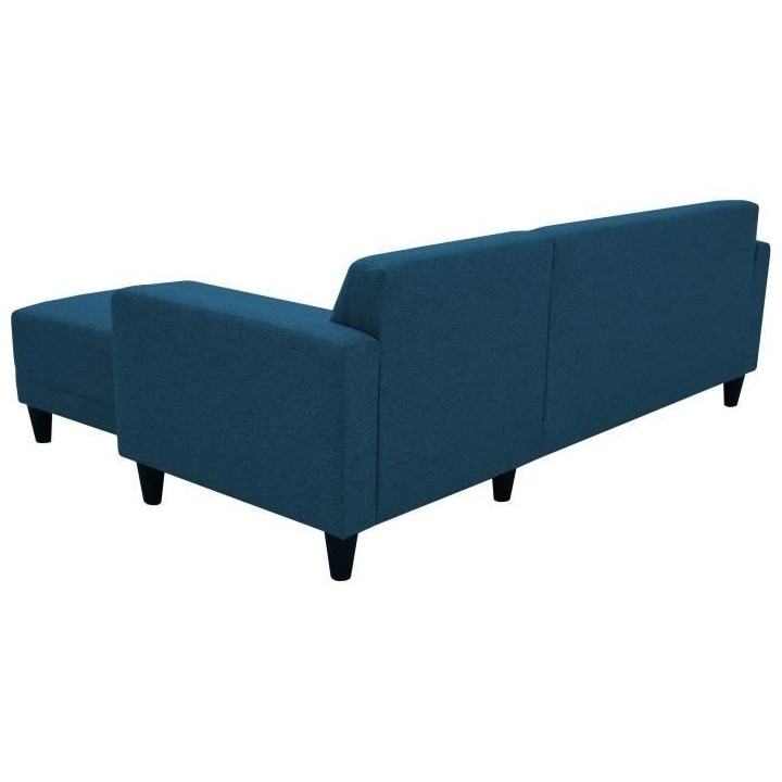 Canapé d'angle fixe 4 places BOB - Tissu marine - Réversible - L 197