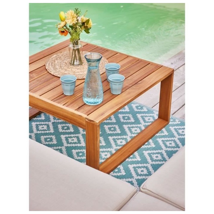 Salon de jardin LEVATA - 6 personnes - Bois d'Acacia FSC - Taupe