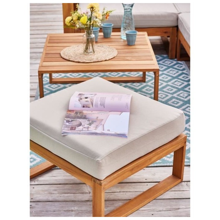 Salon de jardin LEVATA - 6 personnes - Bois d'Acacia FSC - Taupe