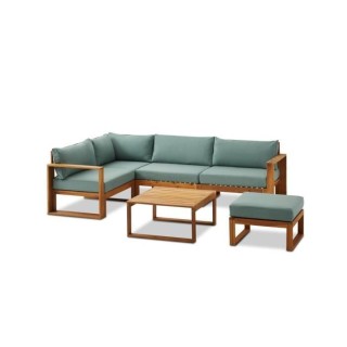 Salon de jardin en bois d'Acacia FSC - 6 personnes - Levata - Vert d'e