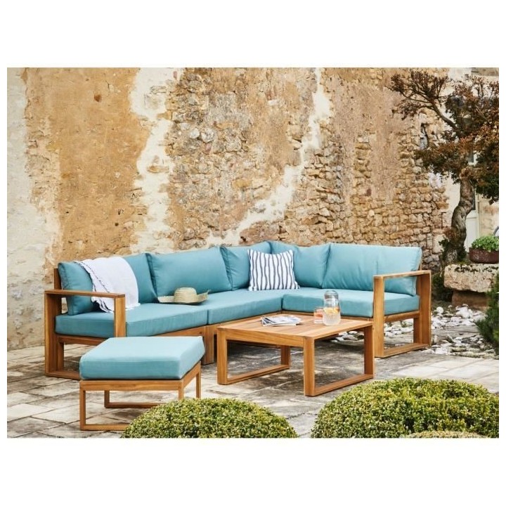 Salon de jardin en bois d'Acacia FSC - 6 personnes - Levata - Vert d'e