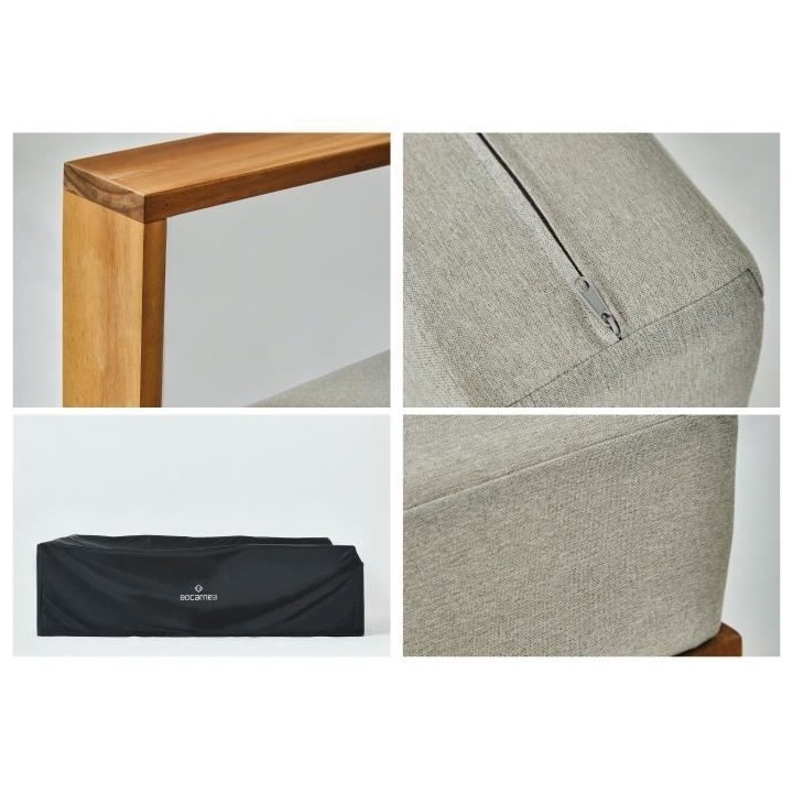 Salon de jardin en bois d'Acacia FSC - 7 personnes - Levata - Lin