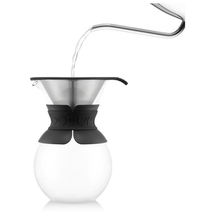 POUR OVER - Cafetiere BODUM , filtre permanent maille inox, 1.0 l, 8 t