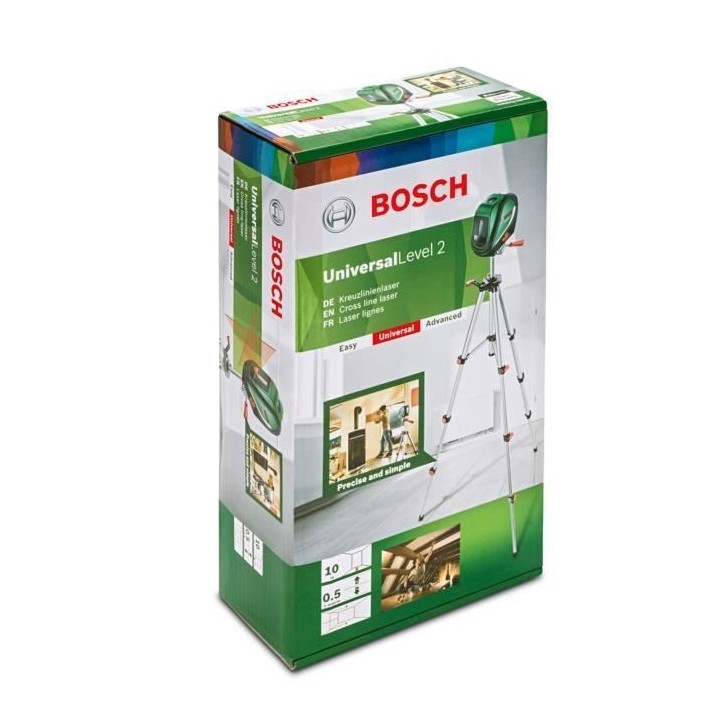Laser Lignes Bosch - UniversalLevel 2 Set (3 Piles AA, dans Une Housse