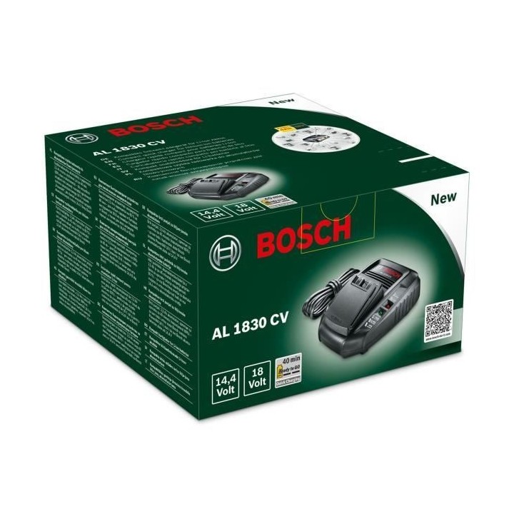 Chargeur rapide Bosch - AL 1830 CV - Li-ion - Temps de charge 40 min -