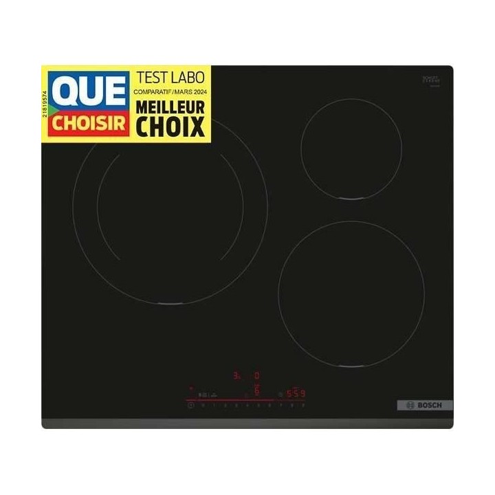 Table induction BOSCH - 3 foyers - L59 x P52 cm - PIJ631HB1E