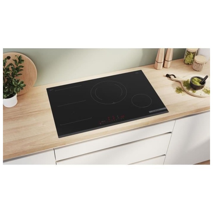 Table induction grande largeur BOSCH - 4 foyers - L80 x P52 cm - PVS83