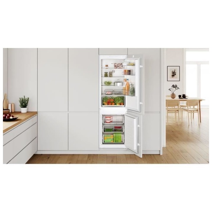 Réfrigérateur combiné intégrable BOSCH SER2 KIN86NSE0 260L (184L +