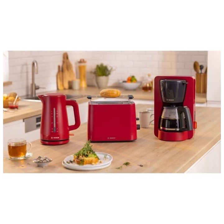Toaster - BOSCH - TAT3M124 MyMoment - Rouge mat - 2 tranches - centrag