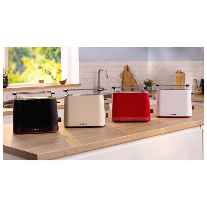 Toaster - BOSCH - TAT3M124 MyMoment - Rouge mat - 2 tranches - centrag