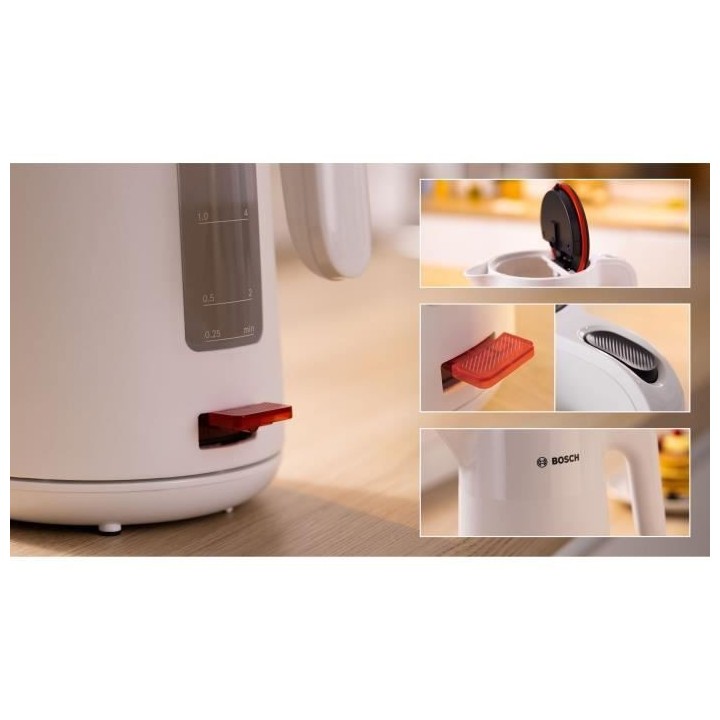 Bouilloire - BOSCH - TWK2M161 MyMoment - Blanche Mate - indicateur de