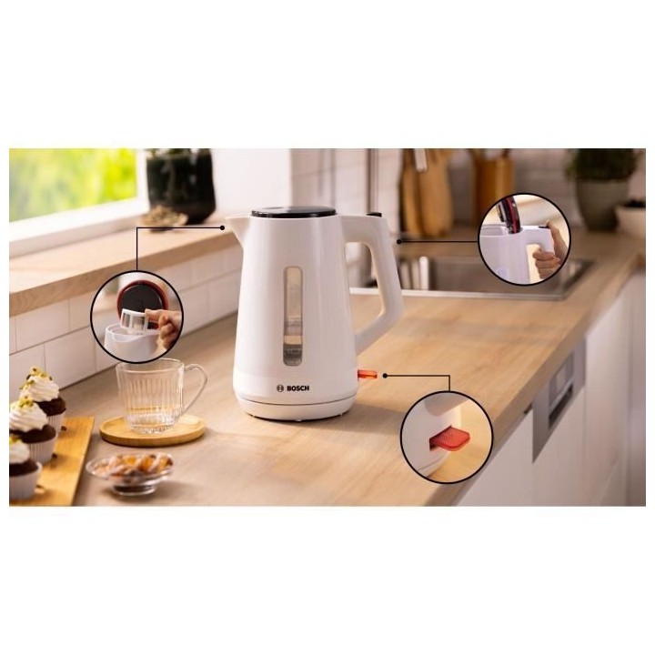 Bouilloire - BOSCH - TWK1M121 MyMoment - Blanche - capacité 1,7L - ba