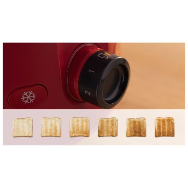 Toaster - BOSCH - TAT2M124 MyMoment - Rouge - 2 tranches - centrage au