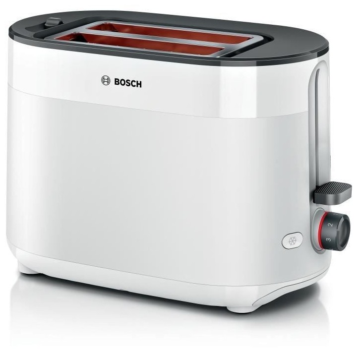 Toaster - BOSCH - TAT2M121 MyMoment - Blanc - 2 tranches - centrage au