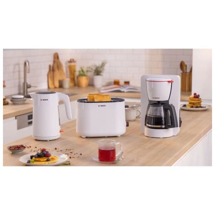 Toaster - BOSCH - TAT2M121 MyMoment - Blanc - 2 tranches - centrage au
