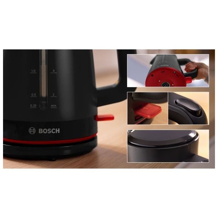 Bouilloire - BOSCH - TWK3M123 MyMoment - Noire Mate - interrupteur éc